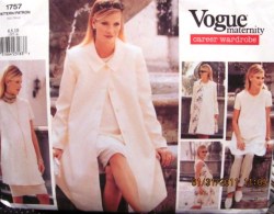 1757 EZ VOGUE MATERNITY COAT, DRESS, TUNIC,BOTTOMS PATTERN 6-22 3 SZS
